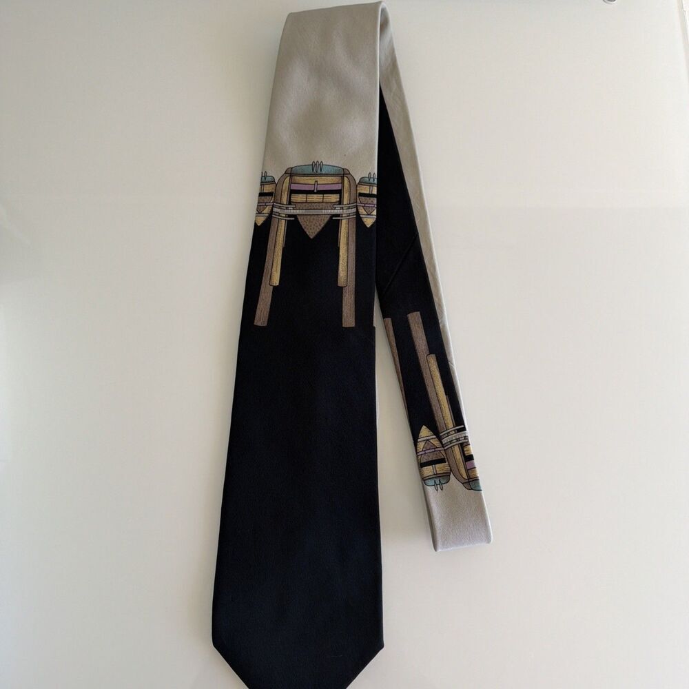 Vintage Vitaliano Pancaldi Italy Silk Jukebox Tie